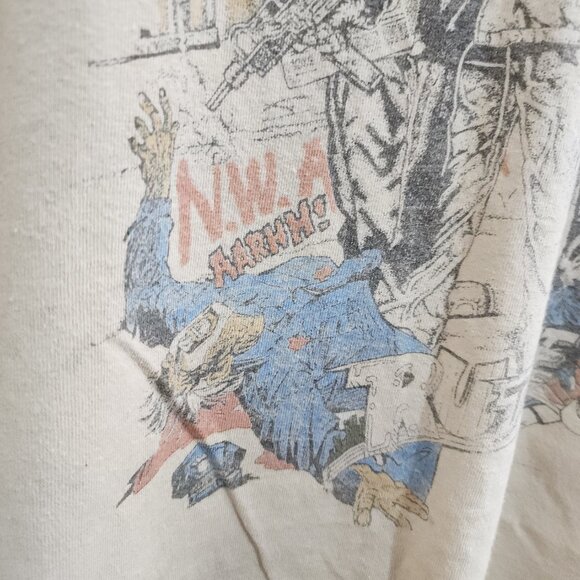 Eazy-E Cream Graphic Tee Crewneck T-Shirt Size Large Unisex - Picture 6 of 10